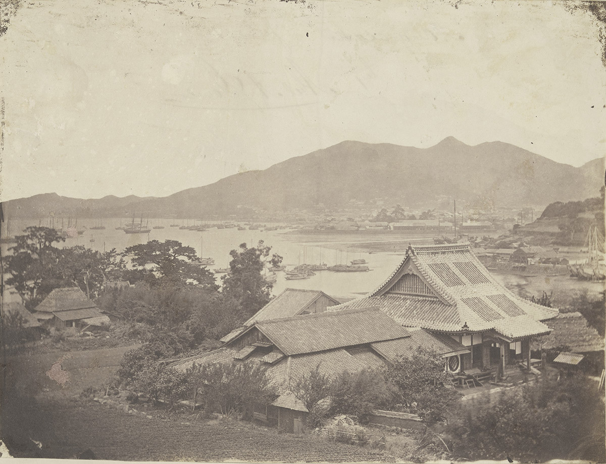 Oudste foto, Baie de Nagasaki, 1859, Abel Anthony James Gower / Collectie Het Scheepvaartmuseum, Amsterdam