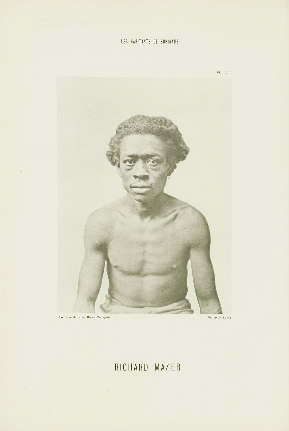 Portret van Richard Mazer uit het boek Les Habitants de Suriname van Roland Bonaparte Stadsarchief Amsterdam