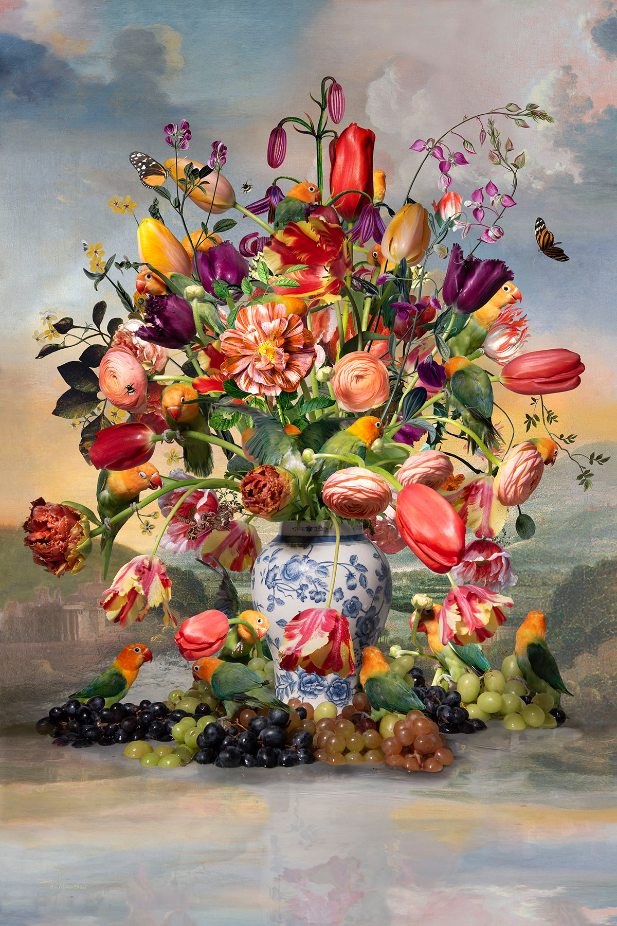 Hans Withoos, Still life with painted roses, 2025