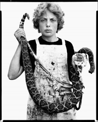 Boyd Fortin, thirteen year old rattlesnake skinner, Sweetwater, Texas, March 10, 1979   2009 The Richard Avedon Foundation